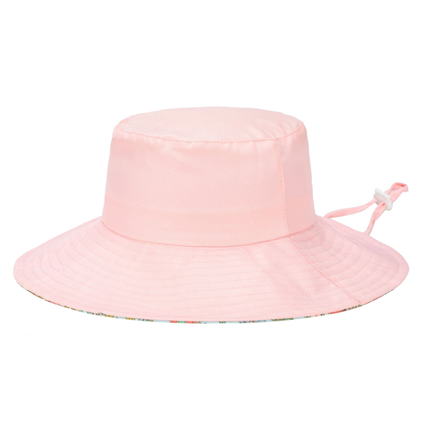 Kids Floppy Bucket Hat with Floral Printed Underbrim