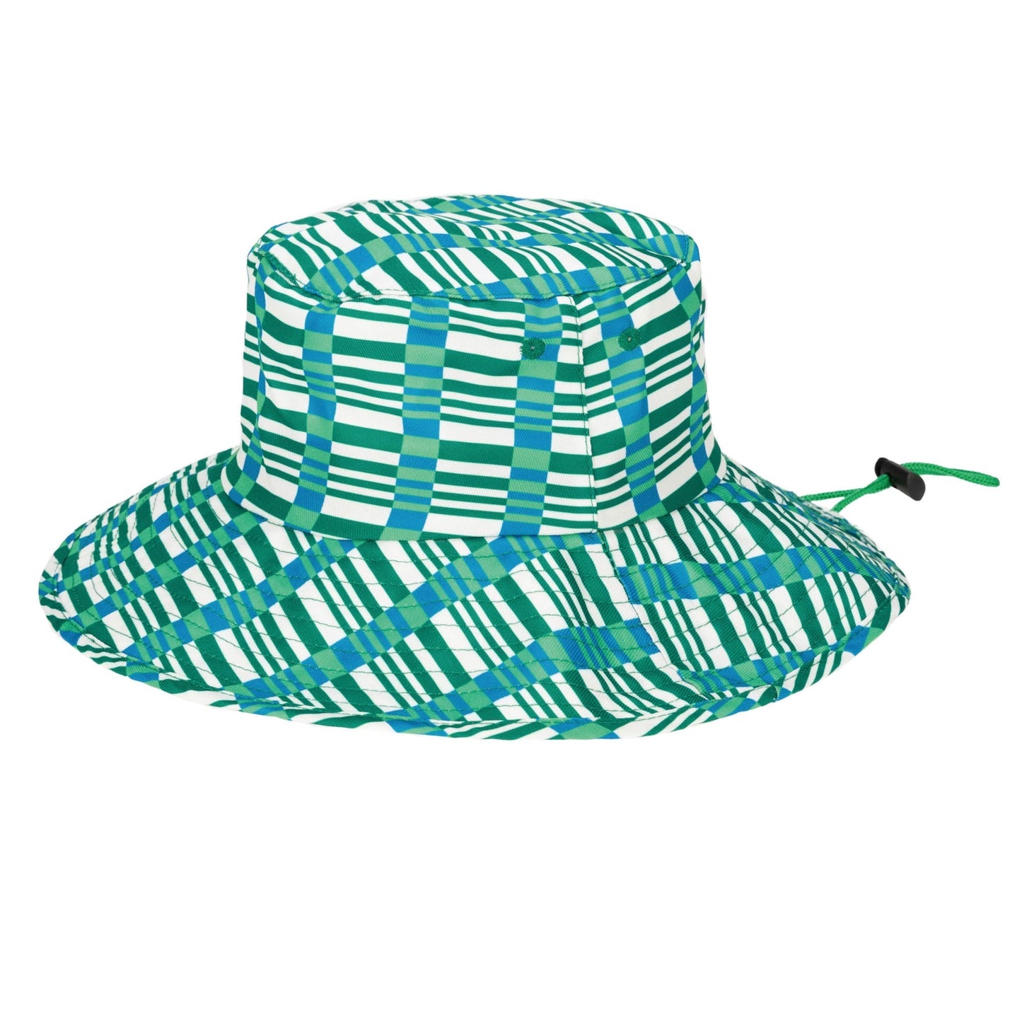 Cut and Sew Kids Bucket Hat with Plaid All Over Print