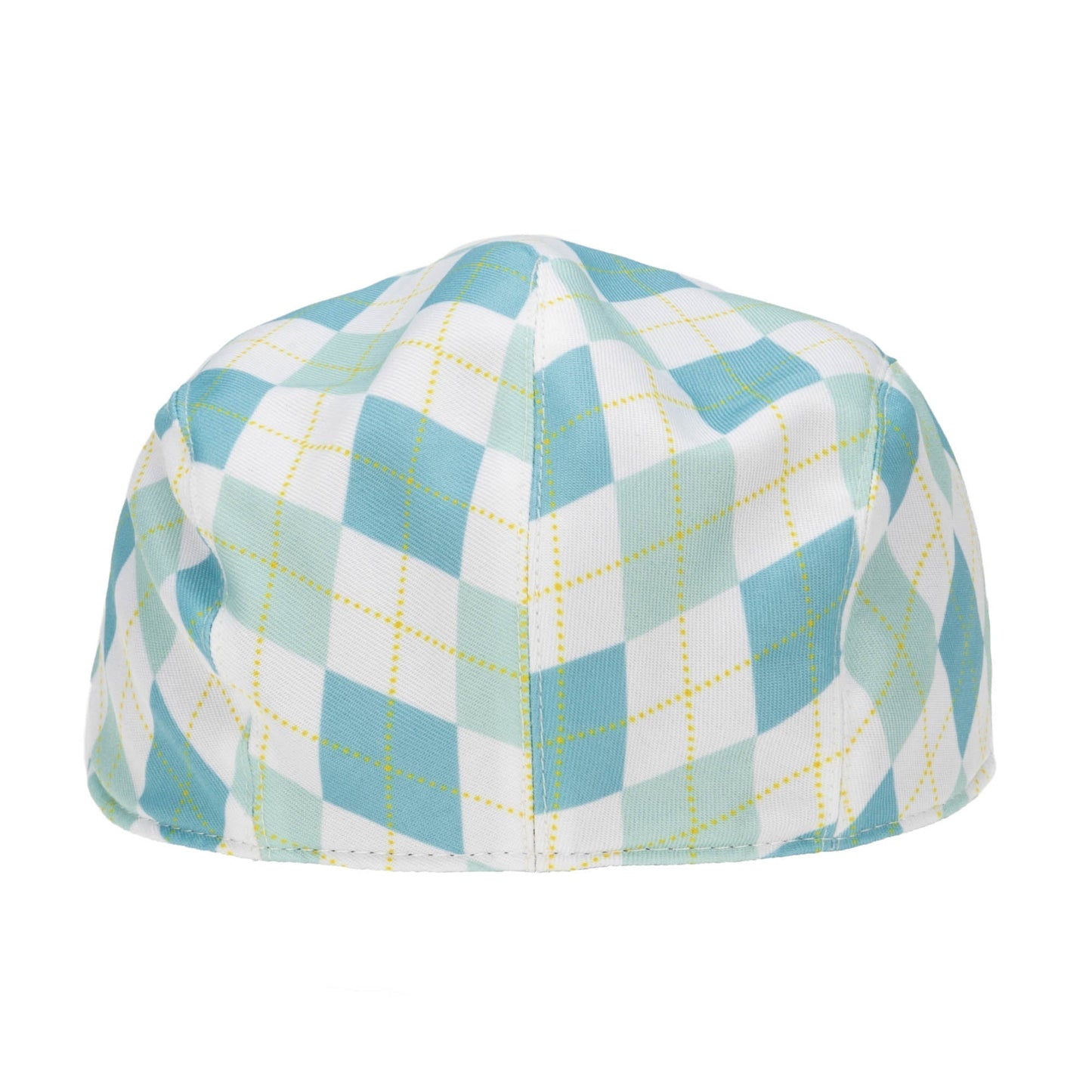 Kids Cut and Sew Drivers Cap with Plaid Golf Print and Faux Suede Brim