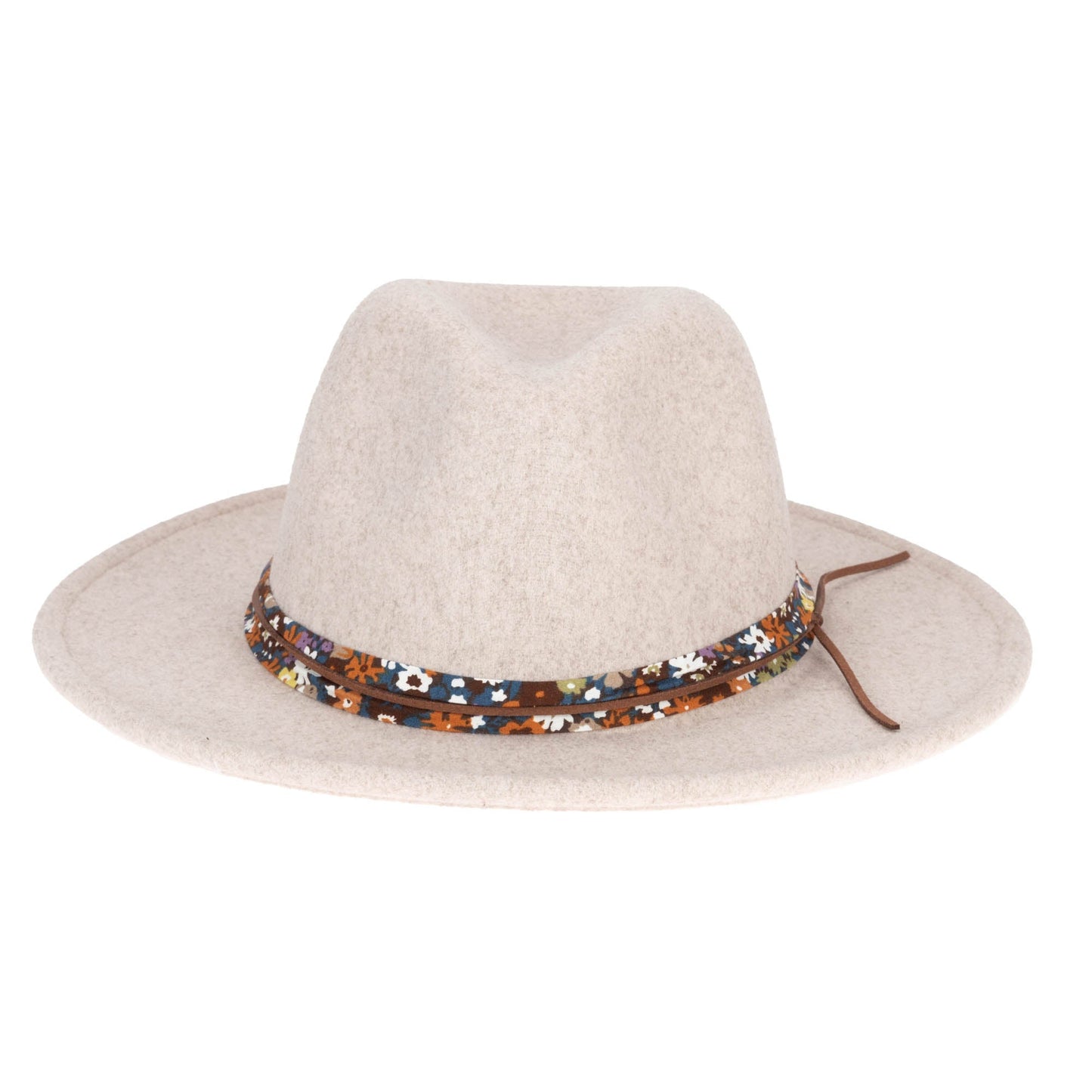Fedora with Floral Cotton Band