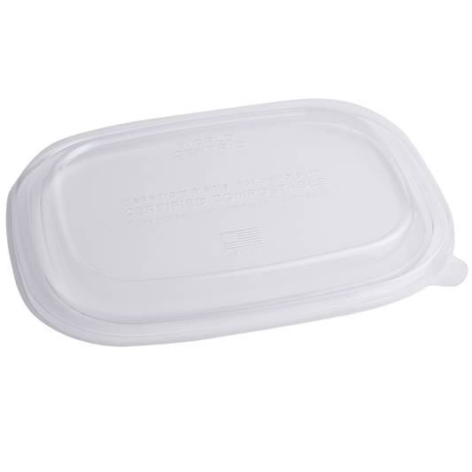 World Centric PLA Lid 20-48oz Fiber Boxes Clear Compostable (QTY 400), SKU CTL-CS-3