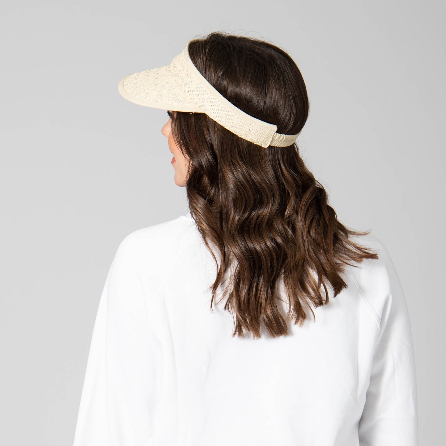 Women's Paperbraid Visor with Floral Sweatband (CTV042)