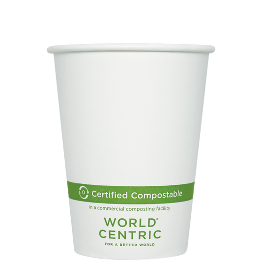 World Centric 12 oz FSC Paper Hot Cup - White (QTY 1000), SKU CU-PA-12