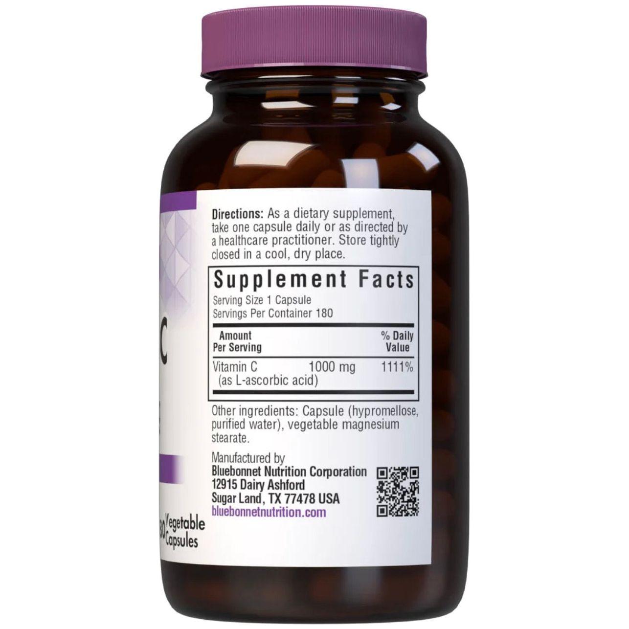 Bluebonnets Vitamin C-1000 mg, 180 Capsules