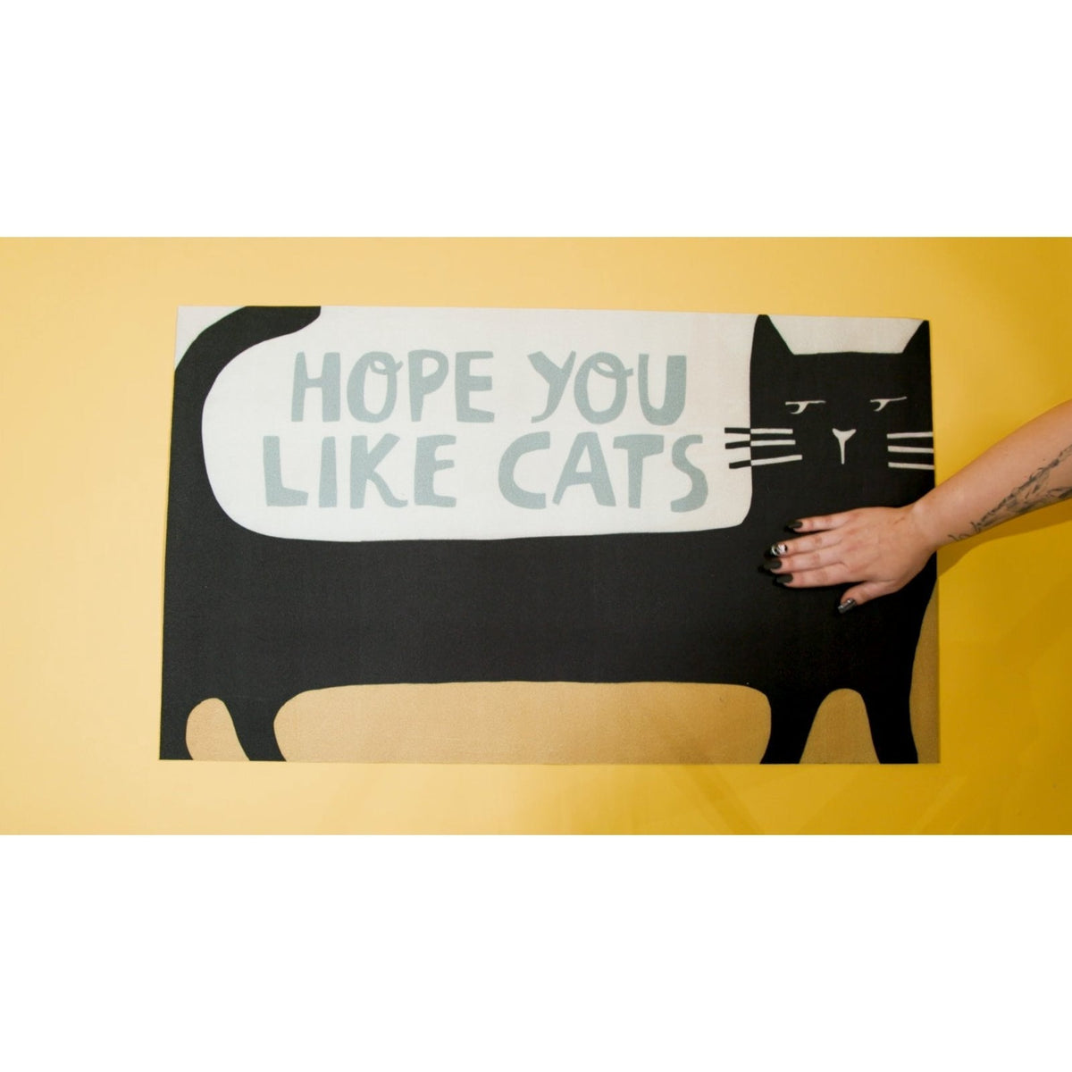 Cat Lover Doormat Entryway Indoor/Outdoor Rug | 34" x 20 | Slip-Resistant Backing