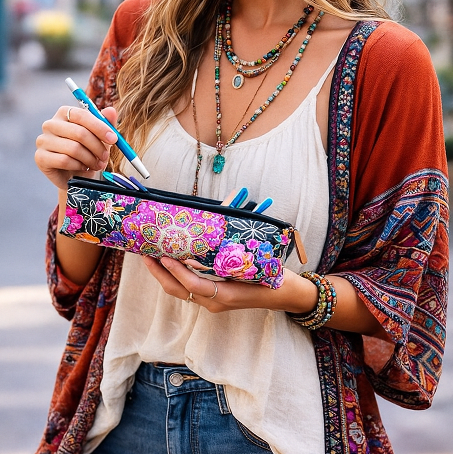 Frida Kahlo Printed Pencil | Brush Boho Colorful Case - Thailand - Osadia Concept Store