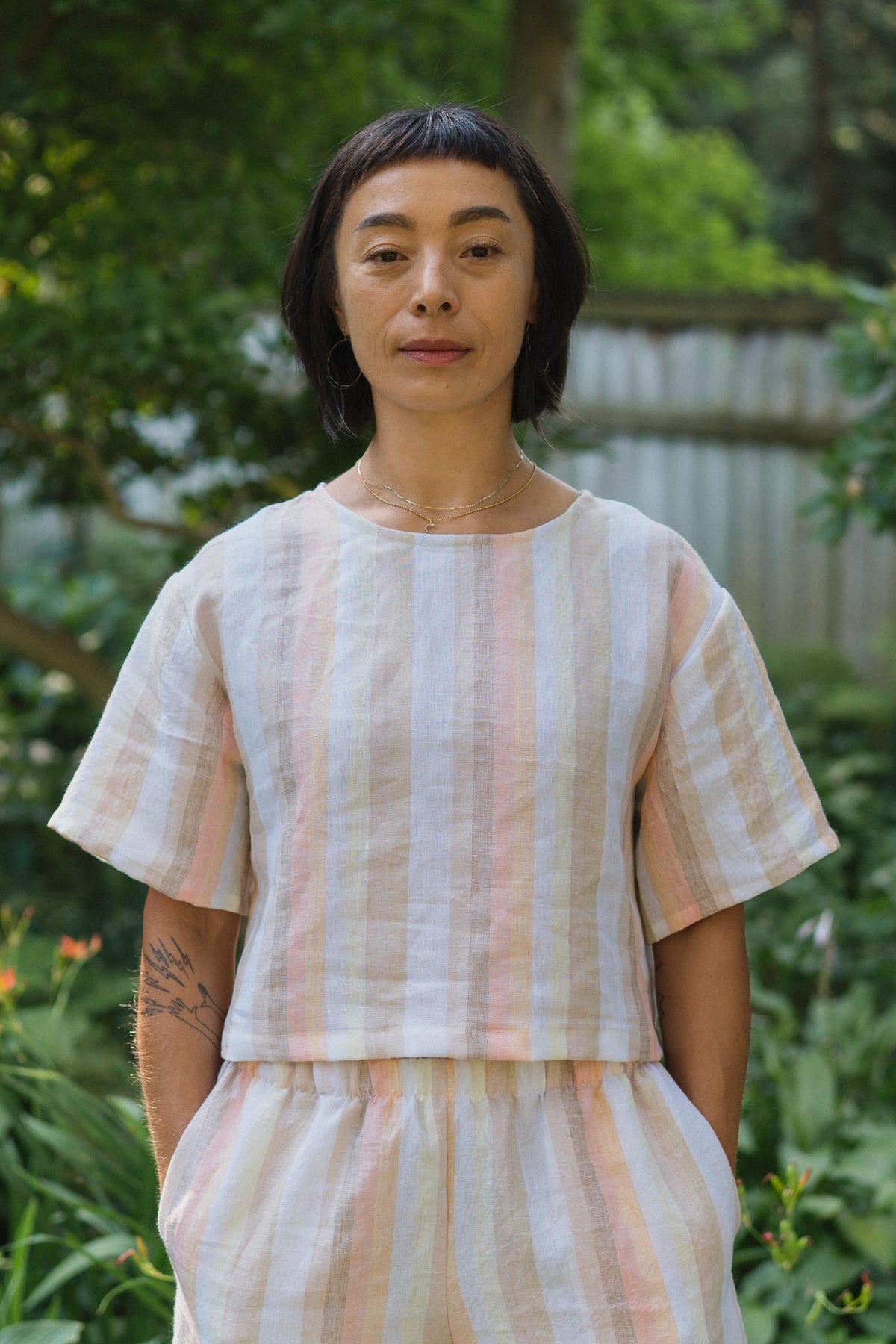 Chloe Tee (Updated) in Desert Stripe