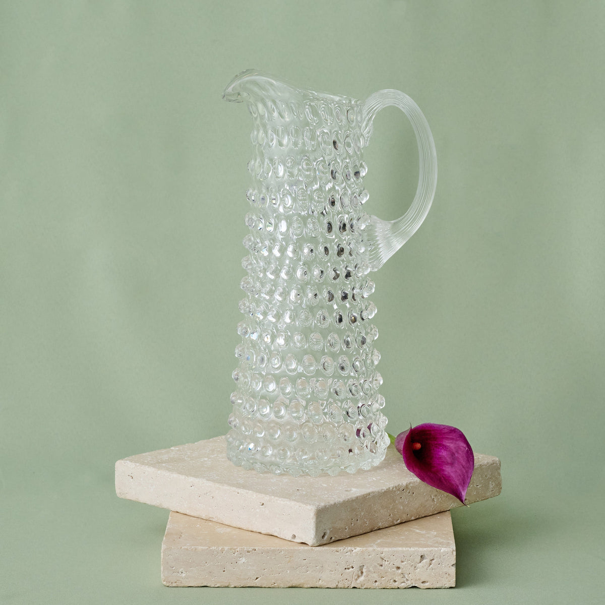 Hobnail Jug - Tall - Clear Quartz