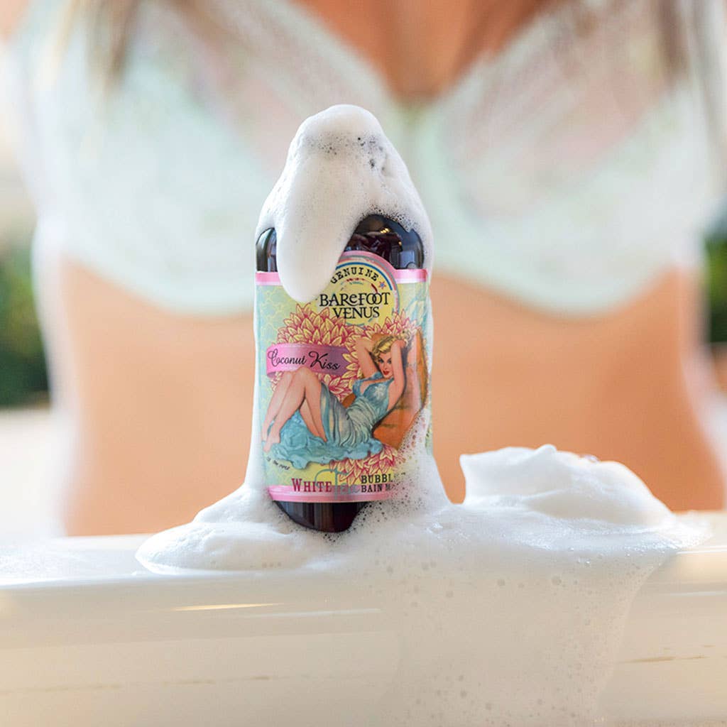 Coconut Kiss Bubble Bath – Tropical Coconut | Oat Oil & White Tea | 4oz Amber Bottle