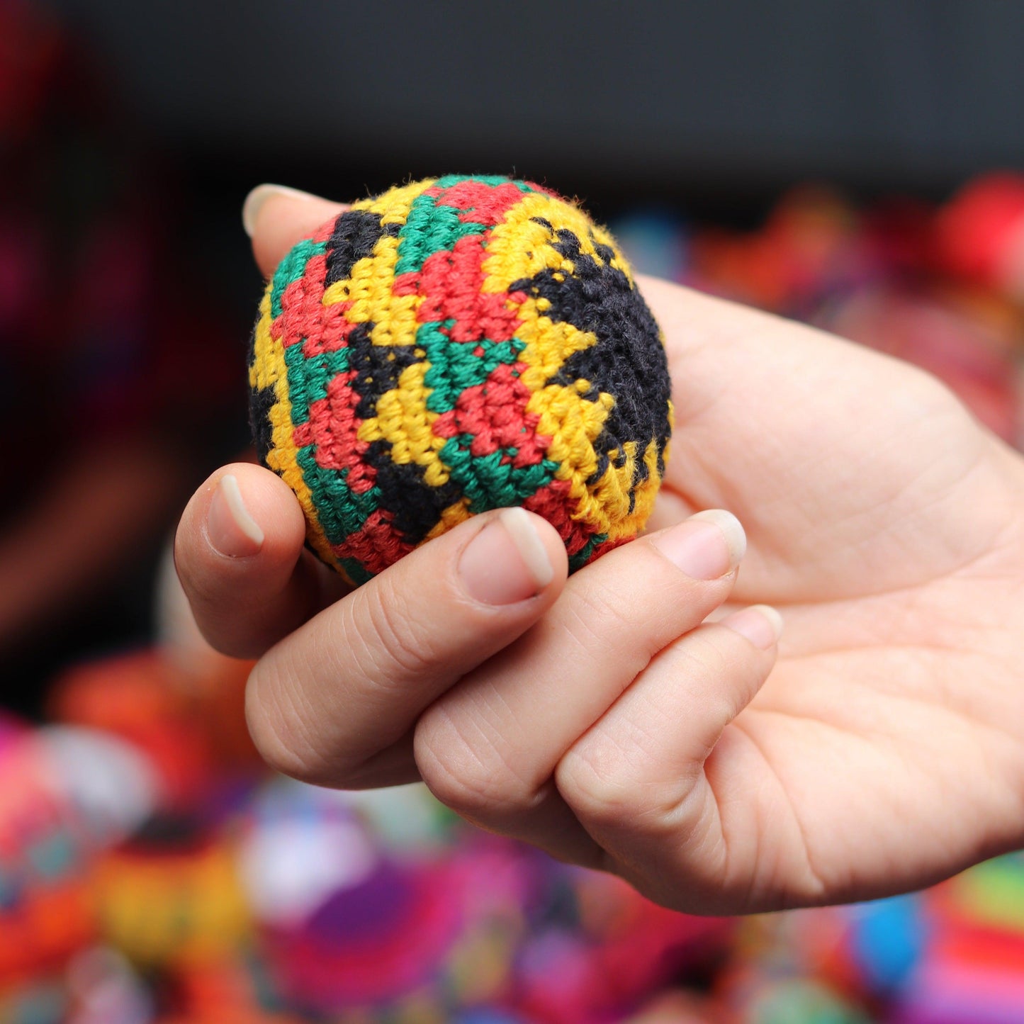 Knit Multicolor Foot Bag Stress Ball Hacky Bag Crochet Sack - Guatemala | Mexico