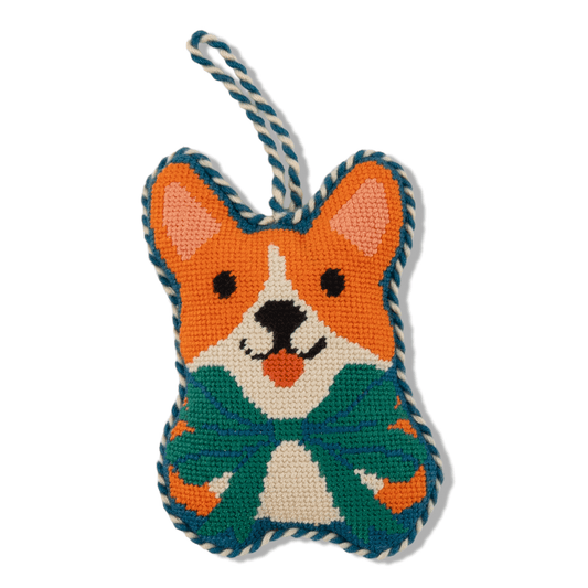 Needlepoint Icon Ornament - Corgi