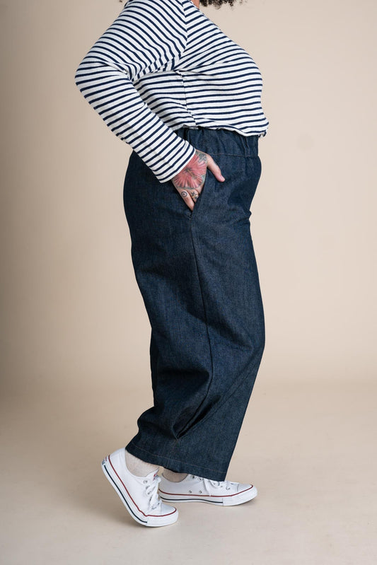Crescent Moon Pants in Cone Denim