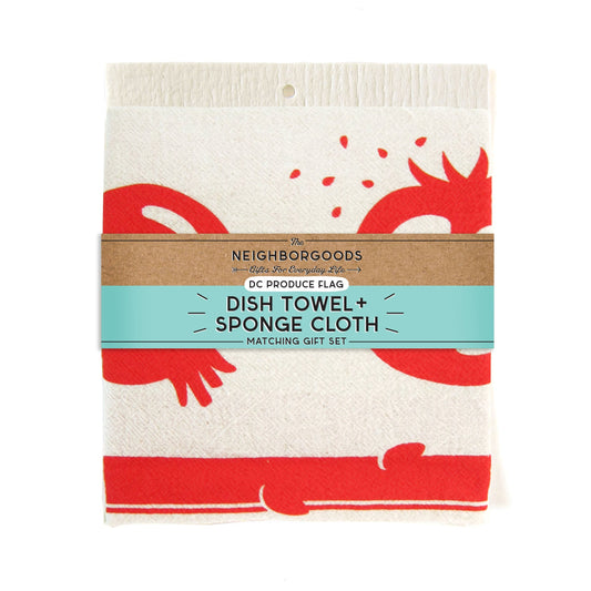 DC Flag Dish Towel + Sponge Cloth Gift Set