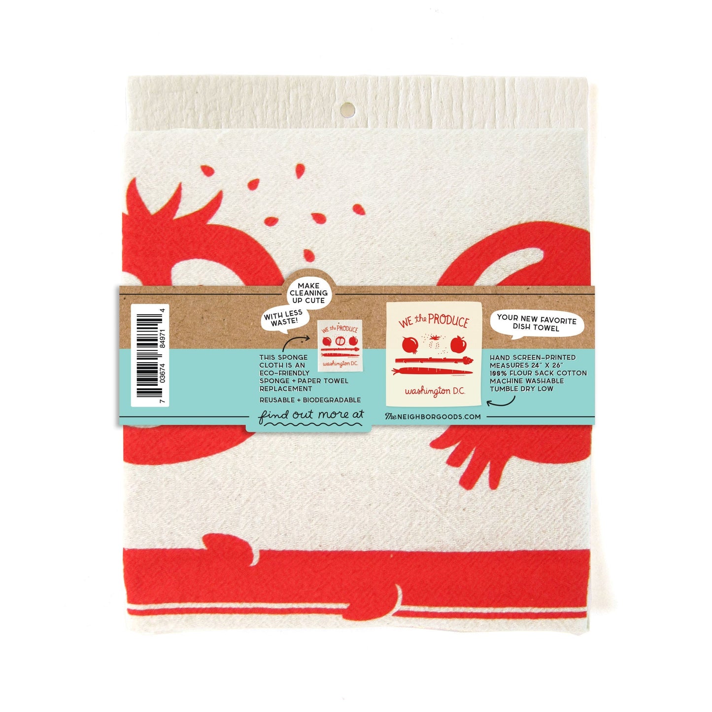 DC Flag Dish Towel + Sponge Cloth Gift Set