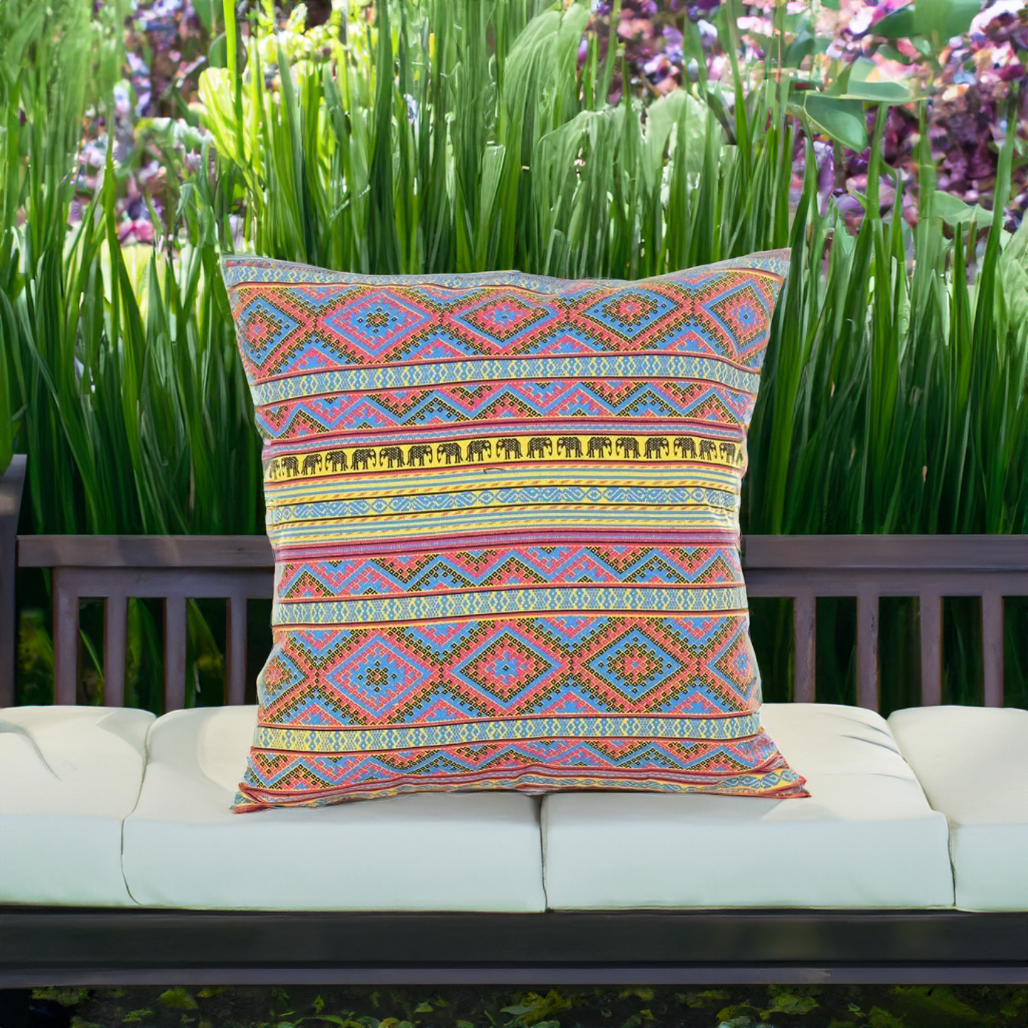Bangkok Diamond Embroidered Pillow Cover - Thailand