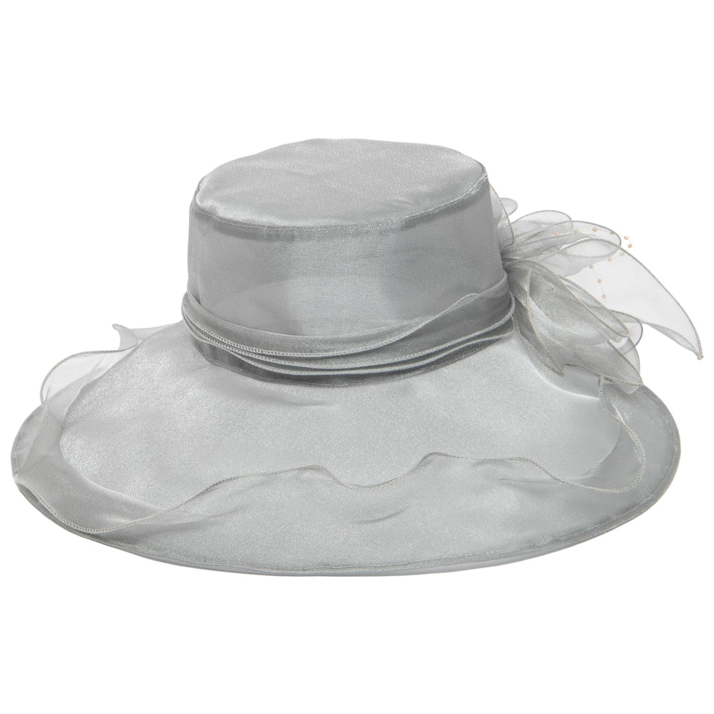 Women's Gold Organza Mesh Dress Hat (DRS1031)
