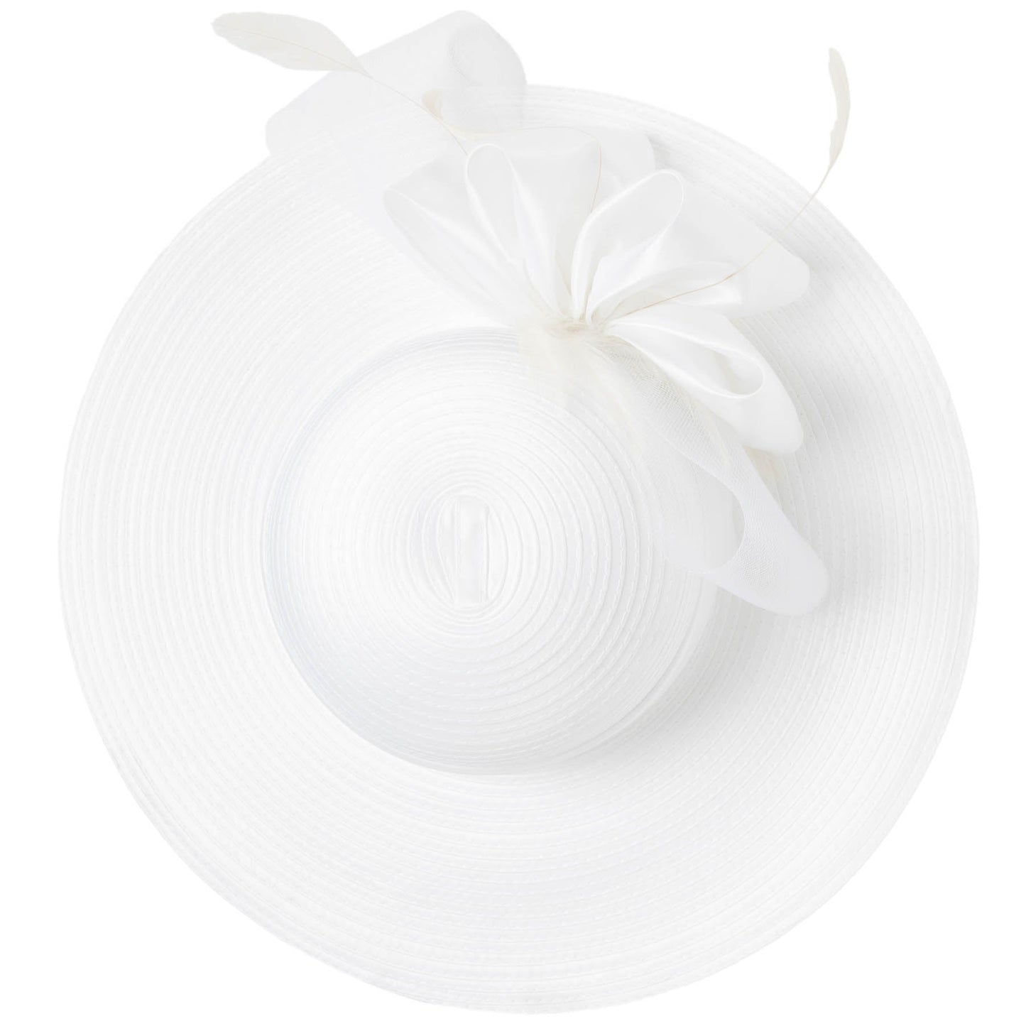Women's Round Crown Organza Bow Dress Hat