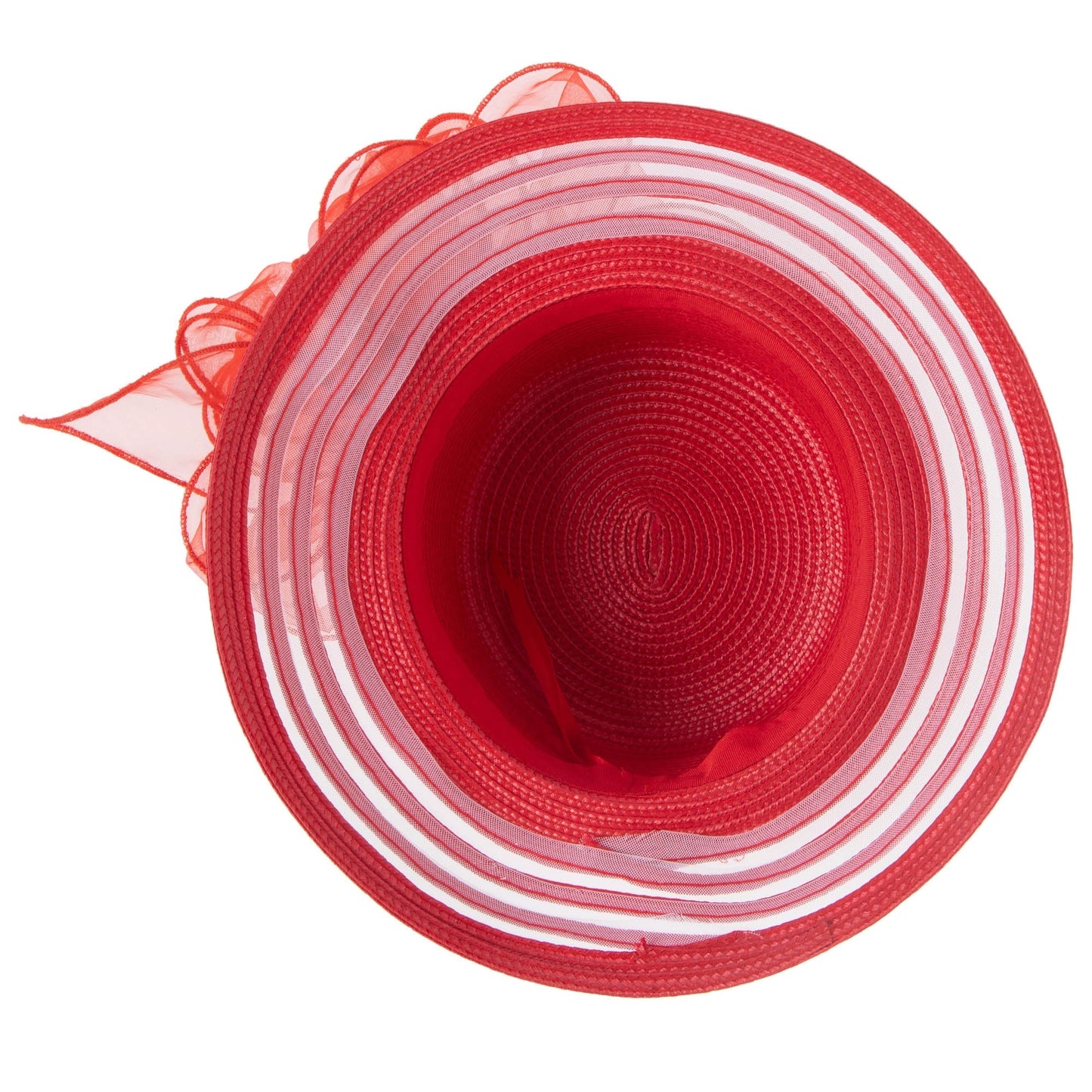 Women's Red Dress Hat with Organza Bow