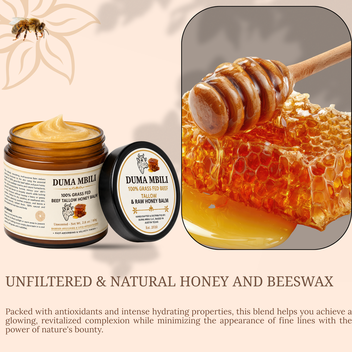 Duma Mbili 100% Grass-Fed Tallow &amp; Honey Balm