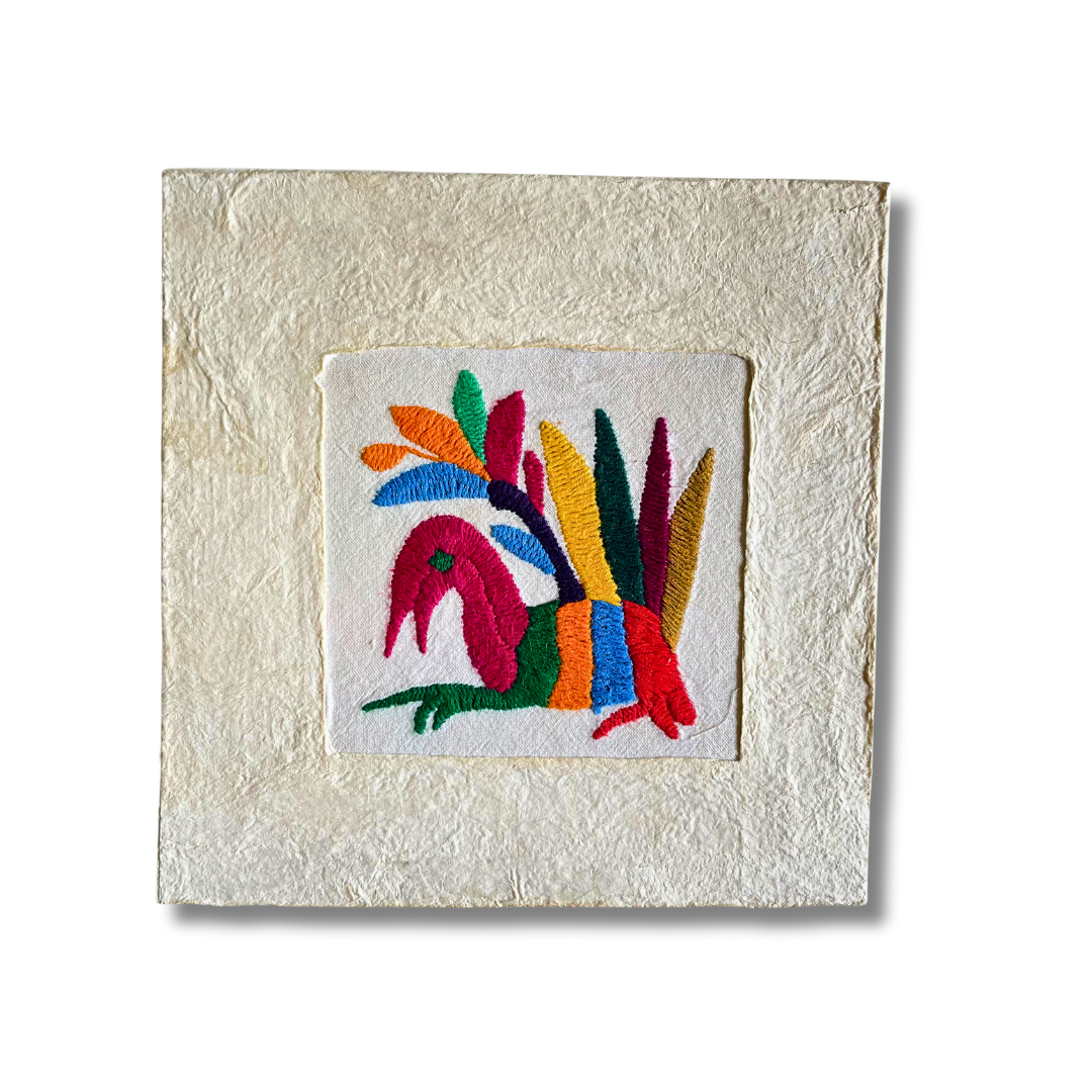 Otomí Amate Embroidered Assorted Art Textile Wall Decor Unframed - Mexico