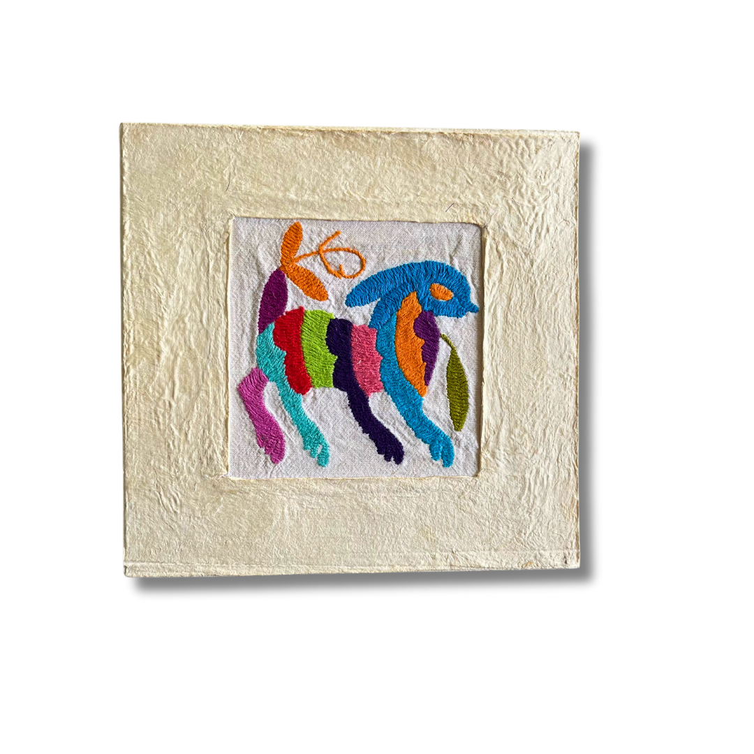 Otomí Amate Embroidered Assorted Art Textile Wall Decor Unframed - Mexico