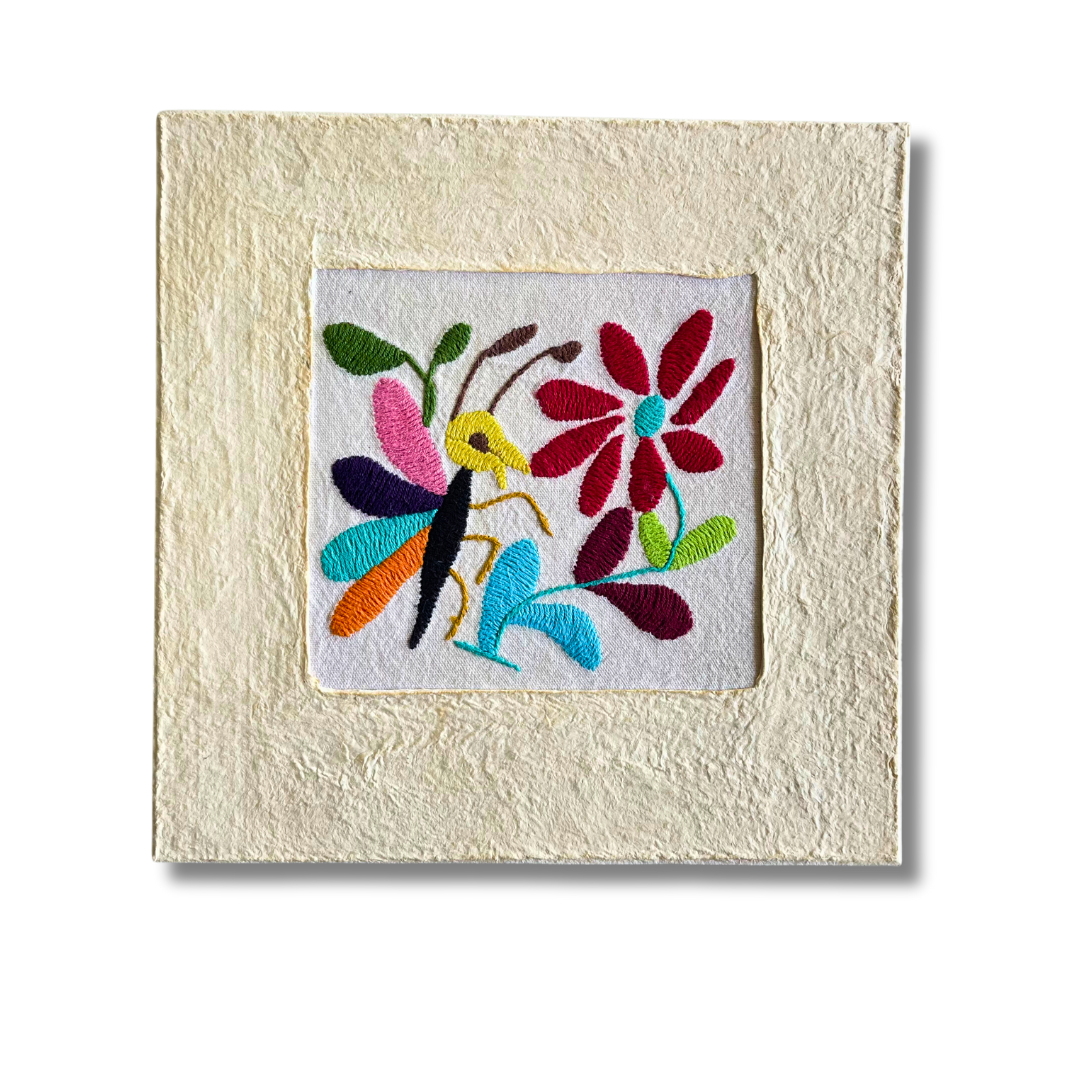 Otomí Amate Embroidered Assorted Art Textile Wall Decor Unframed - Mexico