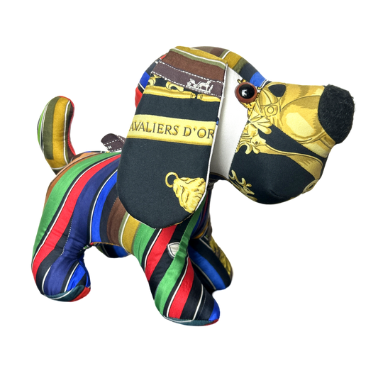 Vintage Silk Scarf Patchwork Puppy