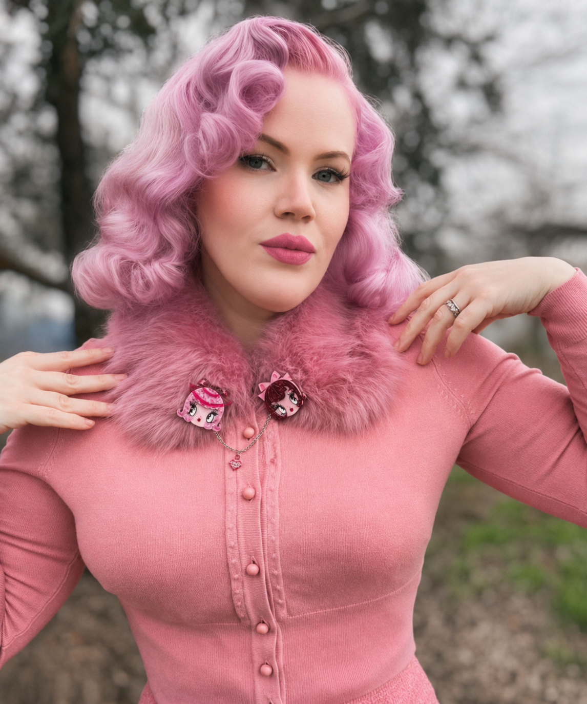 Dottie Dolly Mini Brooch by Miss Fluff x Lipstick & Chrome