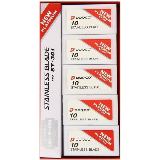 Dorco St-301 Double Edge Razor Blades - 10x10 Pack