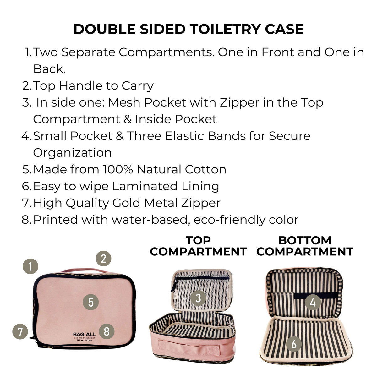 Double-Sided Makeup Case – Pink/Blush