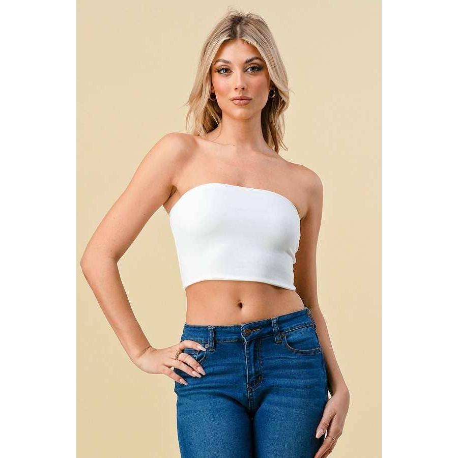 Doubled Layered Back Lace Up Tube Top | Casual Style Sleeveless Cropped Top [Available in Sizes SM-L]