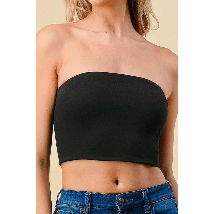 Doubled Layered Back Lace Up Tube Top | Casual Style Sleeveless Cropped Top [Available in Sizes SM-L]