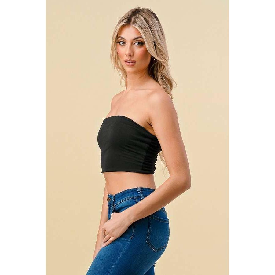 Doubled Layered Back Lace Up Tube Top | Casual Style Sleeveless Cropped Top [Available in Sizes SM-L]
