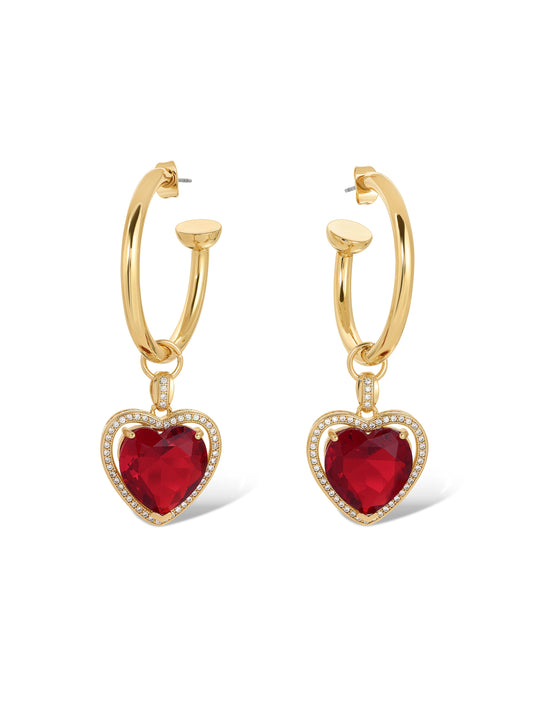 The Ruby Heart Hoop Earrings - Osadia Concept Store