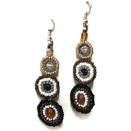 Solstice Seed Bead Earrings (Grey) - Guatemala