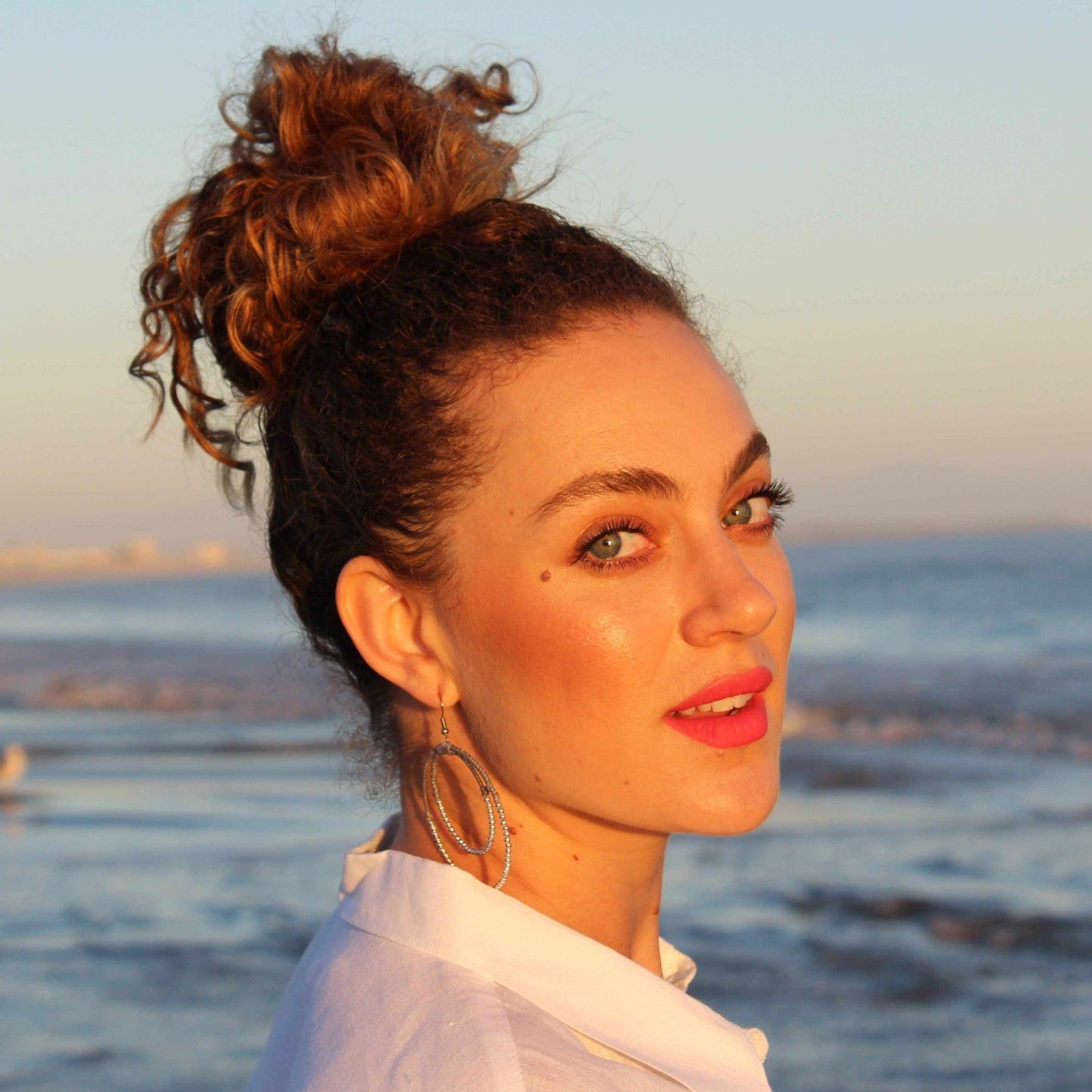 Cherish Brass Bead Hoop Earrings - Thailand