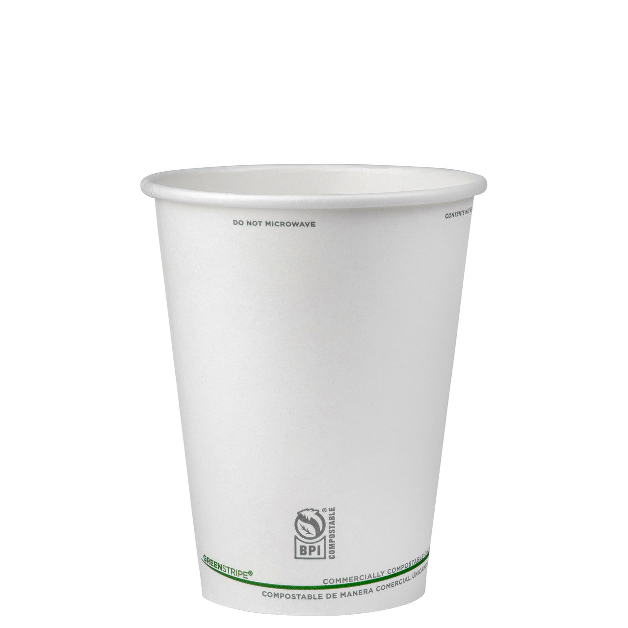 Eco-Products GreenStripe Renewable & Compostable Hot Cups, 12oz (QTY 1000), SKU EP-BHC12-GS
