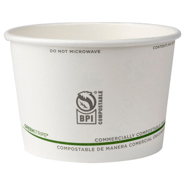 Eco-Products GreenStripe Renewable & Compostable Food Container, 16 oz, PLA-Lined (QTY 500), SKU EP-BSC16-GS