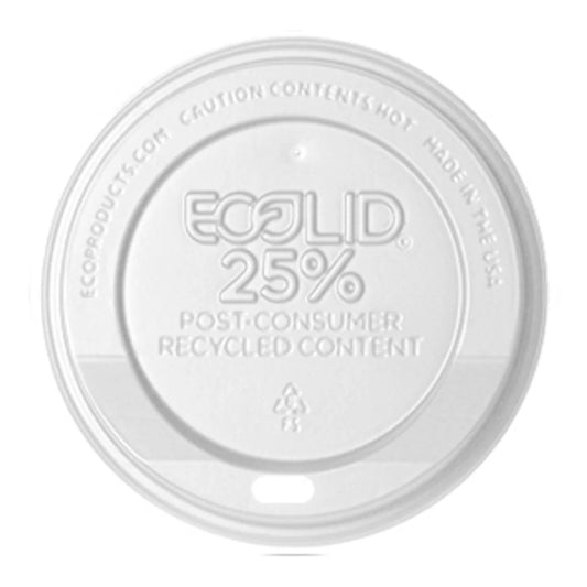 BlueStripe EcoLid 25% Recycled Content Hot Cup Lid, White, Fits 8oz Hot Cups (QTY:1000)