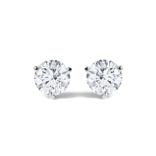 14K White Gold 1.00 Cttw Lab Grown Diamond Martini Set Round Solitaire Stud Earrings