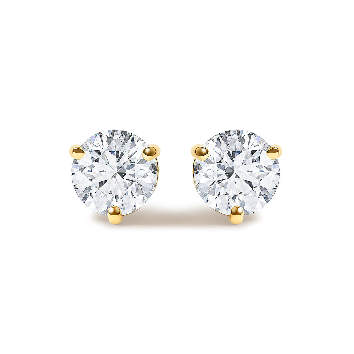14K White Gold 1.00 Cttw Lab Grown Diamond Martini Set Round Solitaire Stud Earrings