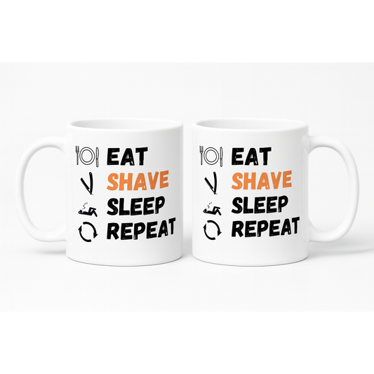 Pasteur Eat Shave Sleep Repeat – Barber Life Ceramic Mug