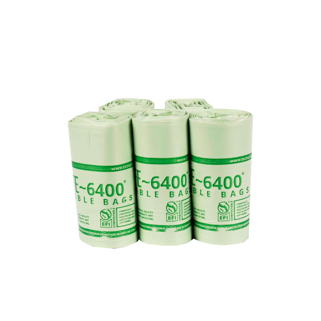 EcoSafe Zero Waste 7 Gallon Compostable Bags 20x22" (QTY 600), SKU HB2022-6