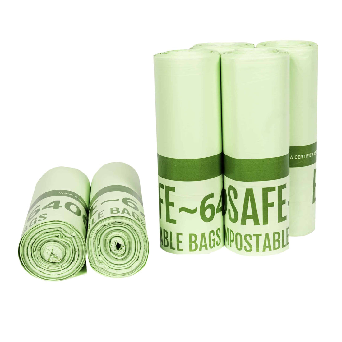 EcoSafe Zero Waste 45 Gallon Compostable Bags 35x50 for Residential Bins (QTY 90), BPI Certified, SKU HB3550-85