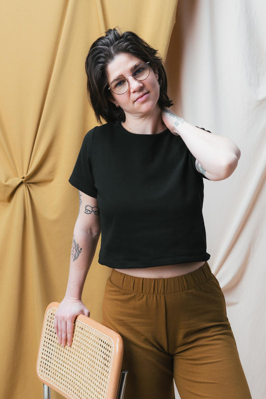 Eden Crop Tee in Licorice