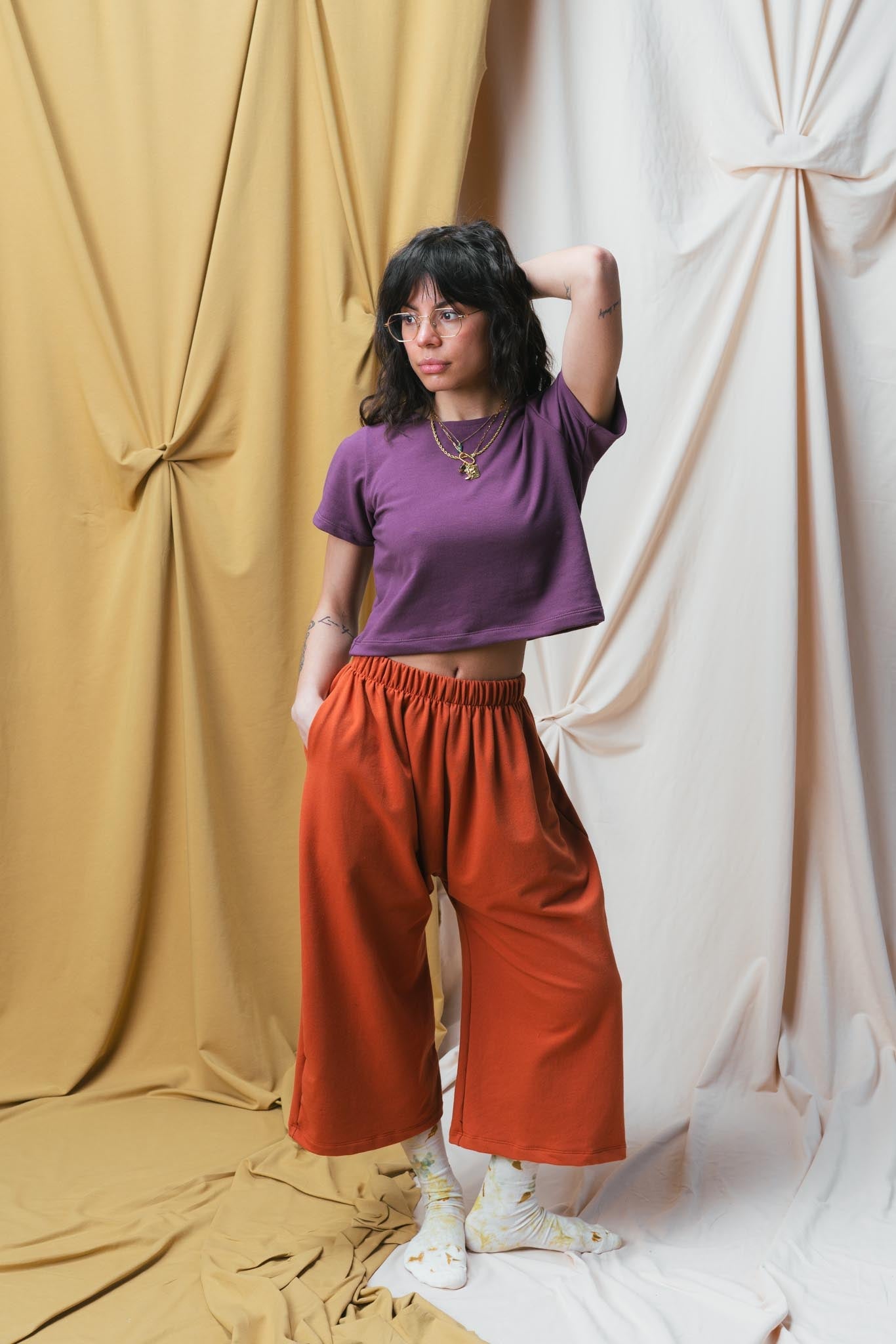 Eden Crop Tee in Plum