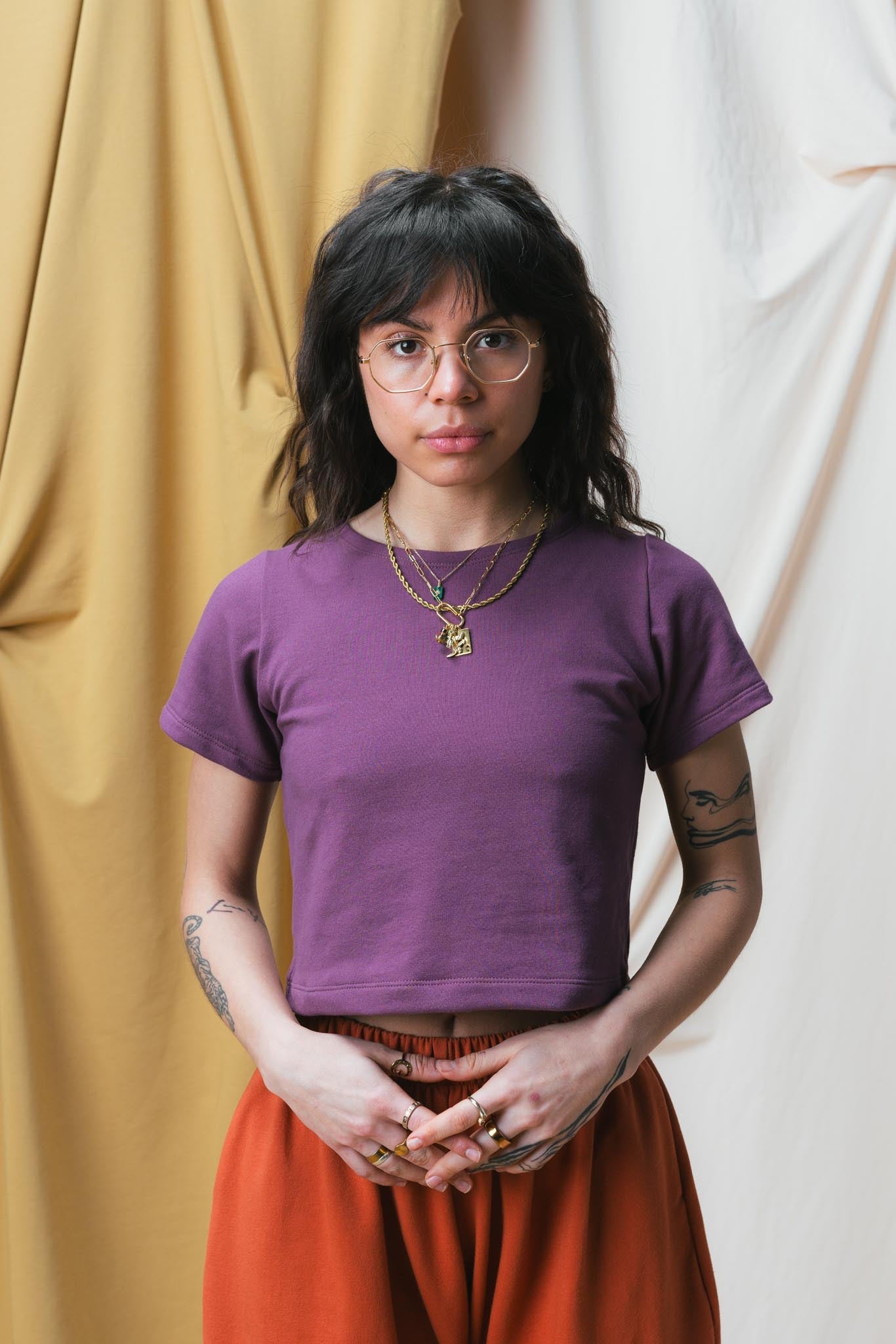 Eden Crop Tee in Plum