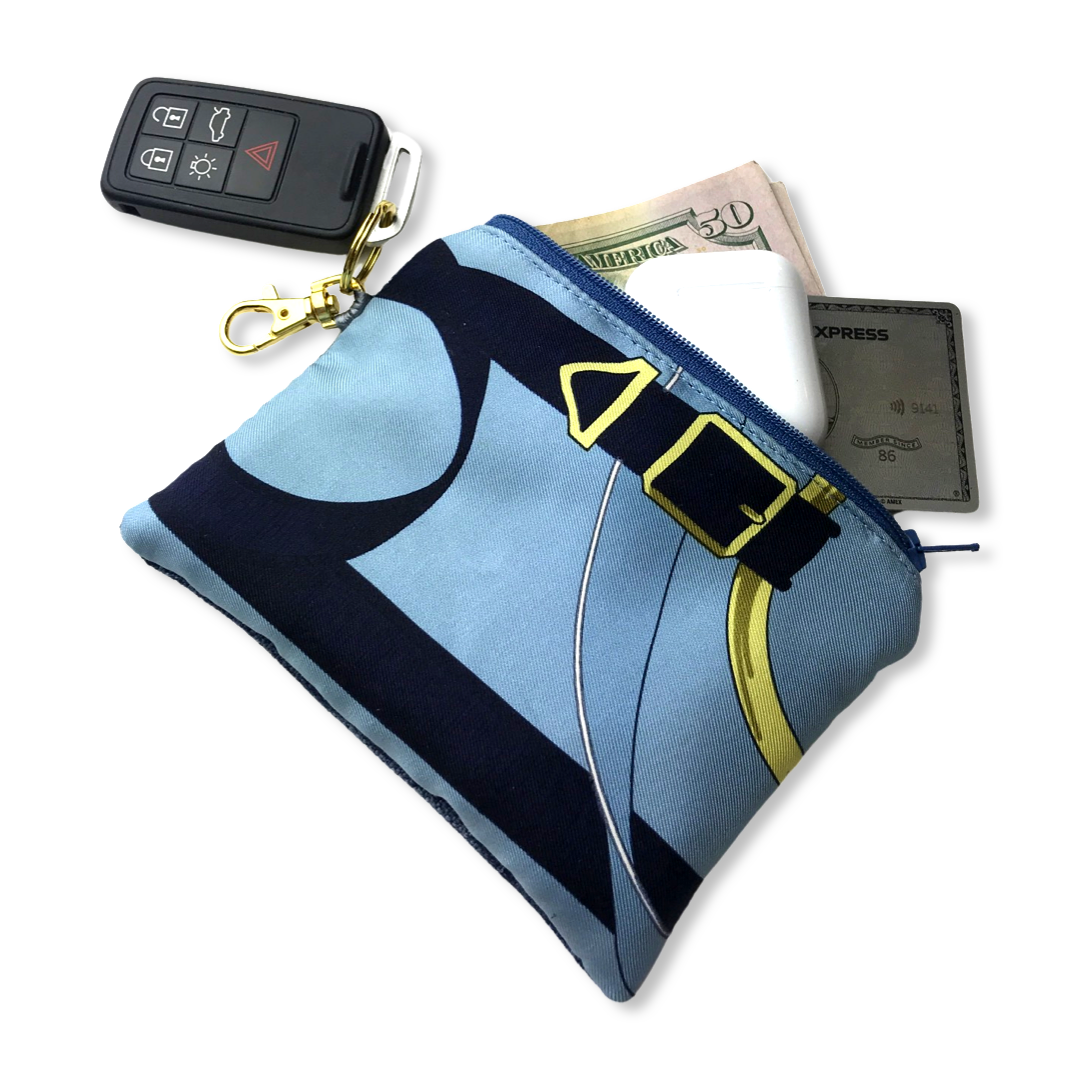 Eperon d'Or Vintage Silk Scarf Coffee Run Keychain Bag