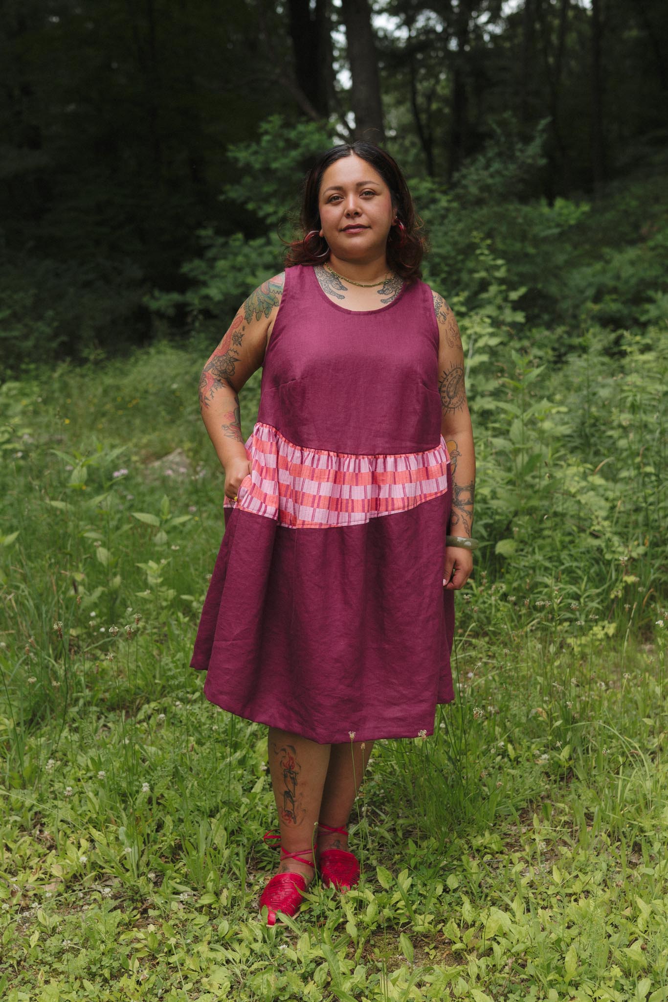 Sassafras Dress (Updated) in Hibiscus