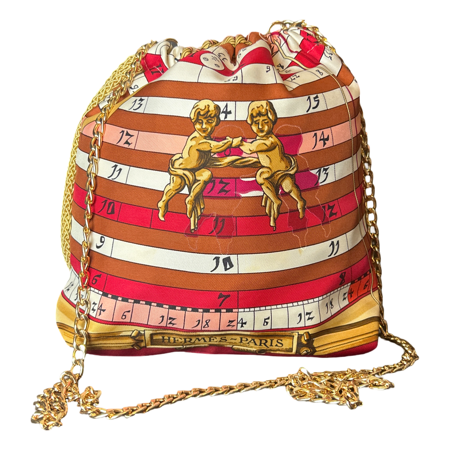 Astrologie Dies et Hore Vintage Scarf Drawstring Crossbody Bag